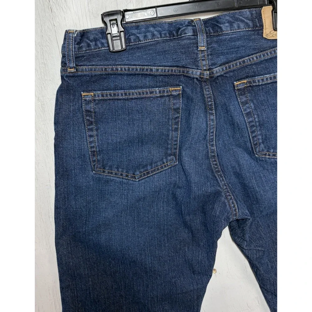 Mens Eddie Bauer Flannel Lined Jeans Size 35x32 Straight Blue Winter Warm Cotton